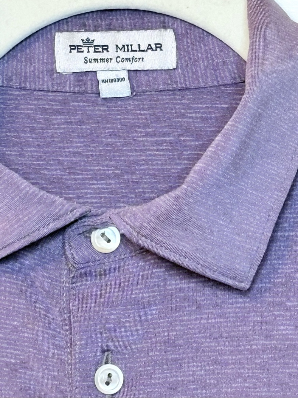 Peter Millar Summer Comfort Short Sleeve Golf Polo in Heathered Purple